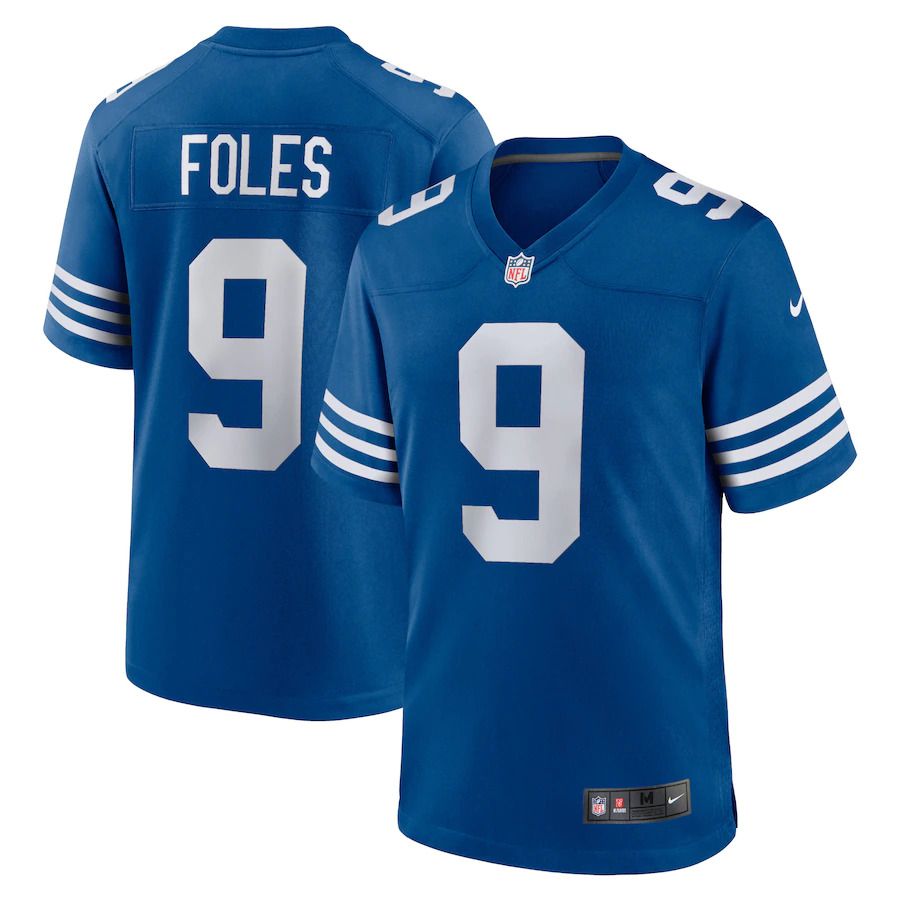 Men Indianapolis Colts 9 Nick Foles Nike Blue Player Game NFL Jersey